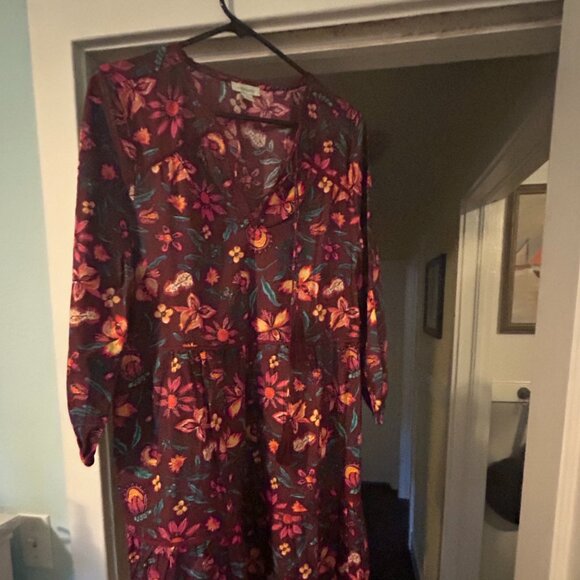 Sundance Dresses & Skirts - Sundance Eternal Summer Tiered Floral Cotton Dress Purple Pink Size Medium